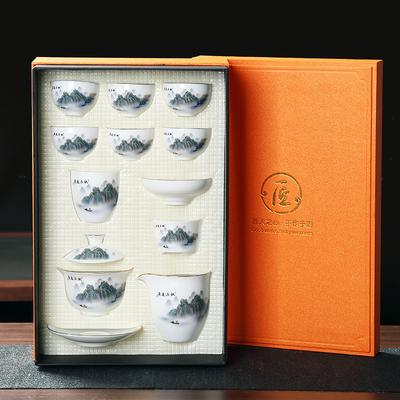 Ceramiczny zestaw do herbaty kung fu z nefrytu i porcelany suet z prezentami do użytku domowego