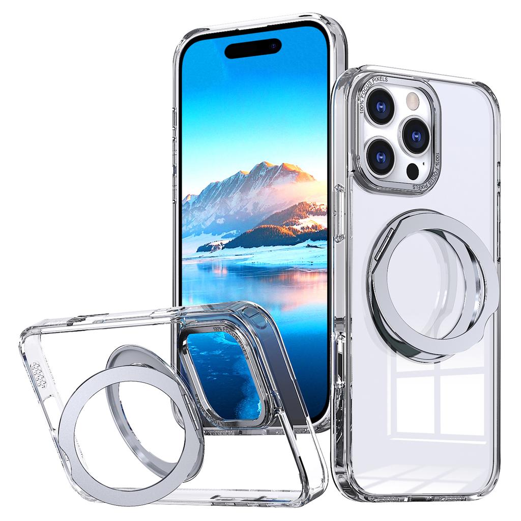 For iPhone 16 Pro Case TPU+Acrylic Kickstand Phone Cover Compatible with MagSafe