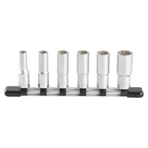 TONE HDL306 Deep Socket Set (12-Point with Holder), 9.5mm (3/8") Drive, Includes 6 Pieces
