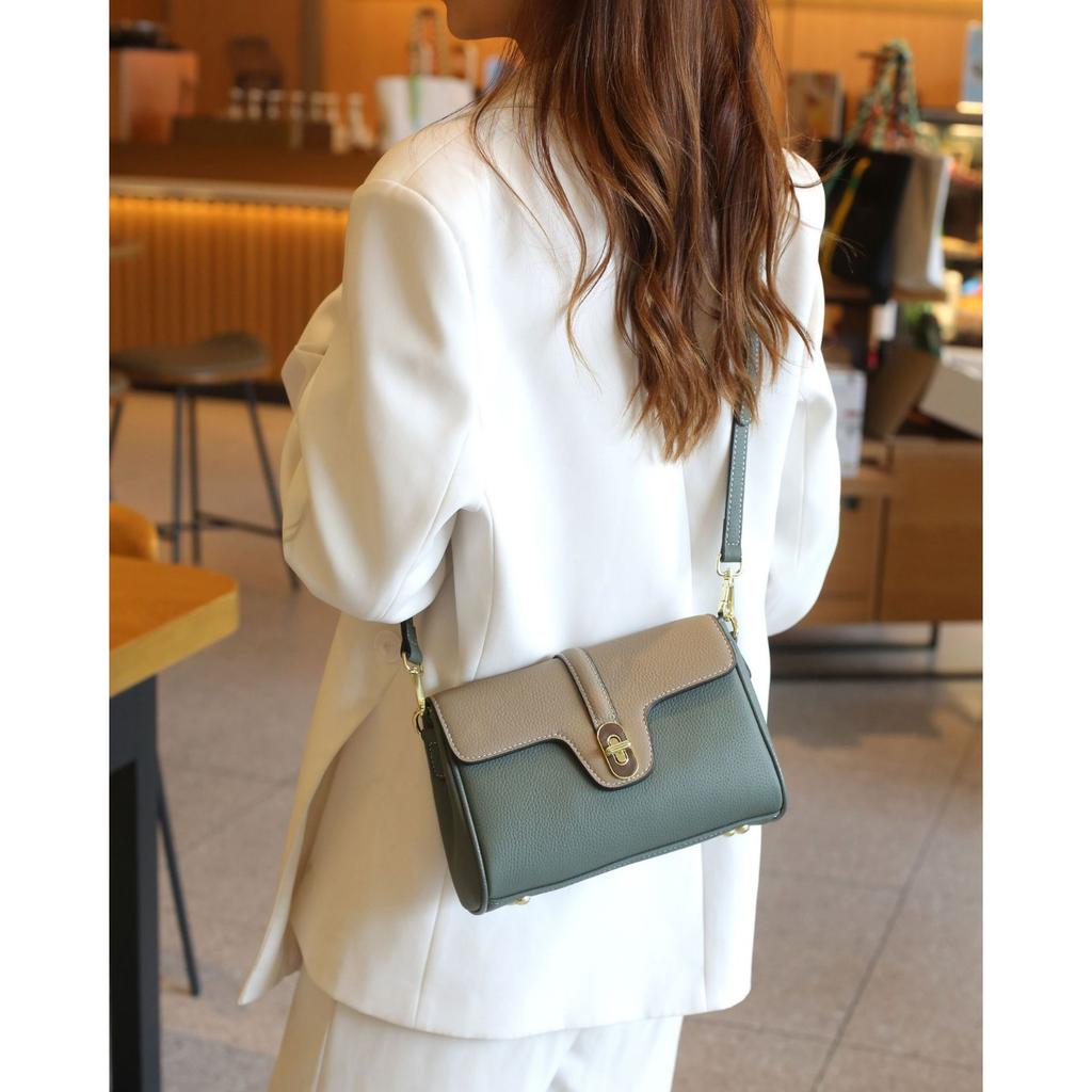 Hovězí kůže Jaro a léto Měkká Kontrastní barva Niche Polštářová taška Populární Módní Ramenní Crossbody Praktická verze Měkká kůže