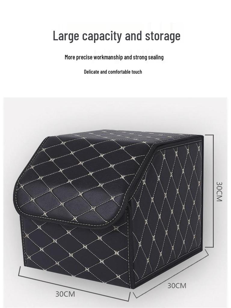 Składany organizer i pudełko do bagażnika samochodowego ze skóry