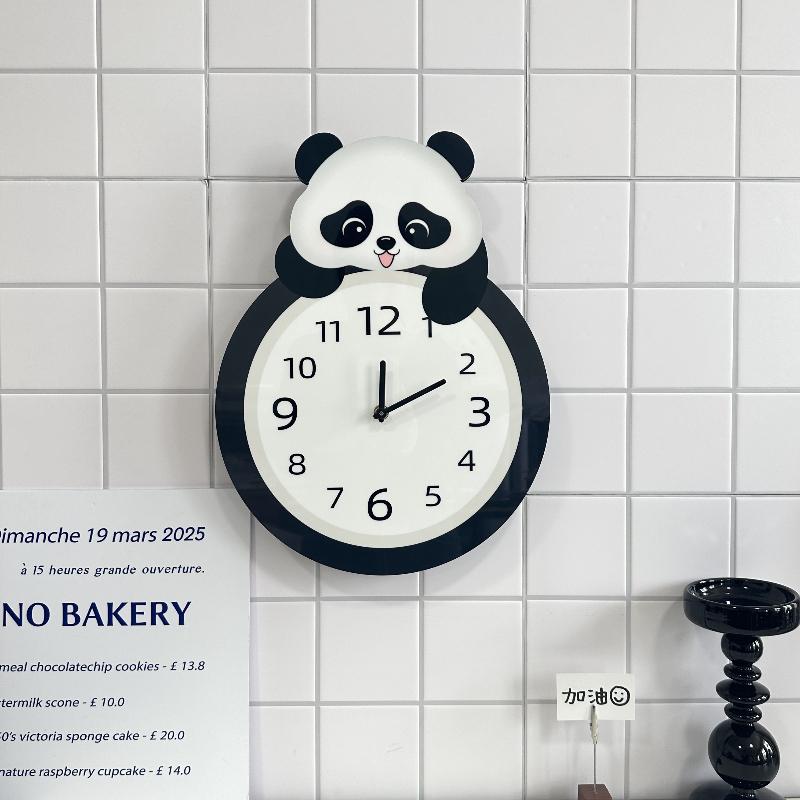 Panda Swing Wall Clock, A New Type of Simple, Creative and Silent Clock Decoration for Home Living Room Wall Mounting