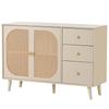 [CHANGE IMAGE]Dining Room Living Room Sideboard Storage TV Table with Doors and Drawers with Large Storage Space Off-white Cream Width 120 Cm