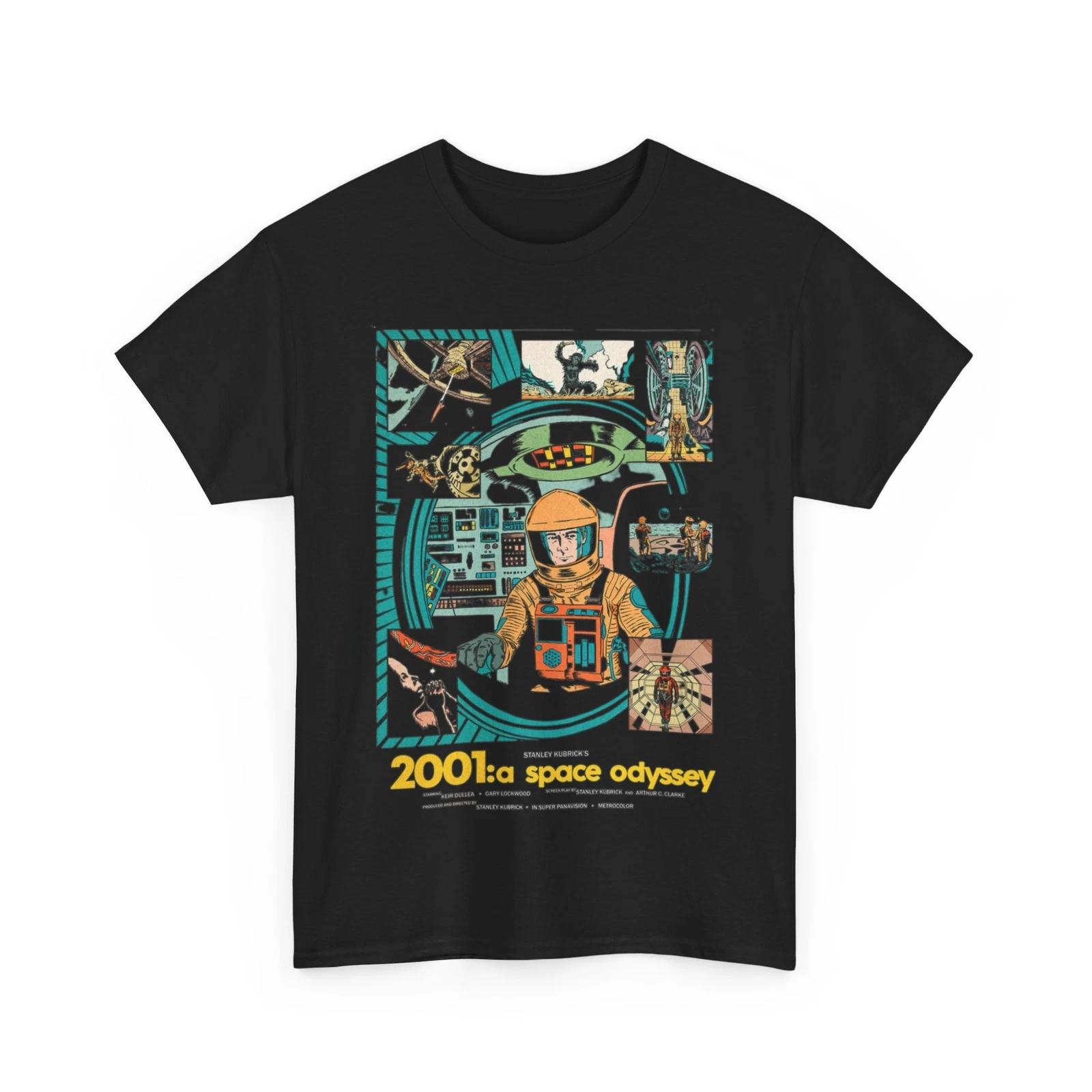 Stanley Kubrick 2001: A Space Odyssey Movie 100% Cotton T-shirt Mens Tees Top Unisex Heavy Cotton Tee 2XL