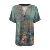 Women's Shirt Blouse Button Vintage  Print Short Sleeve Casual Basic Top Pullover
