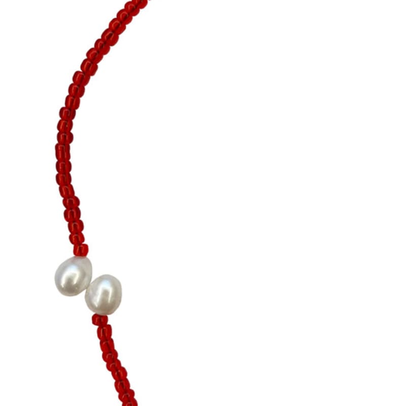 OPENTYPE Fresh Water Pearl Necklace (RED)