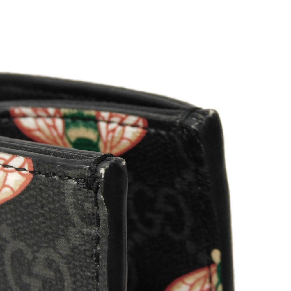 Used GG Supreme Bee Tote Bag In Black with Logo Embossed Calfskin Bee All-Over Print (Size 681298, UIEBN 1058, 7924)