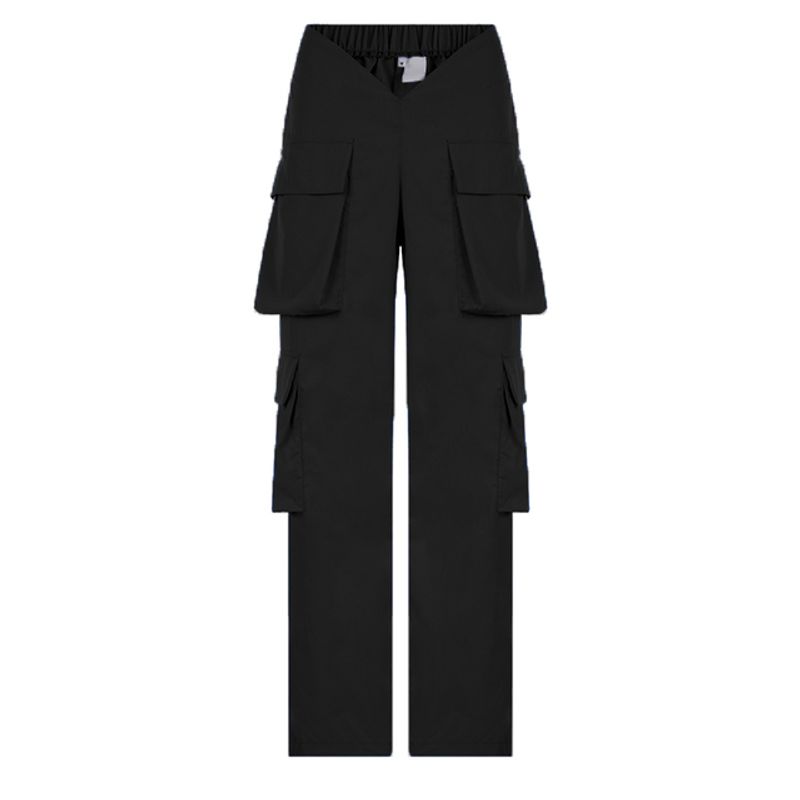 

Хип-хоп стиль Прямой Комбинезон с большим карманом Прямые брюки Комбинезон с большим карманом Black S