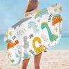 Cartoon Dinosaur Beach Towel for Bathroom Jurassic Print Travel for Kids Boys Microfiber Quick Dry Blanket Camp Swim Women Men