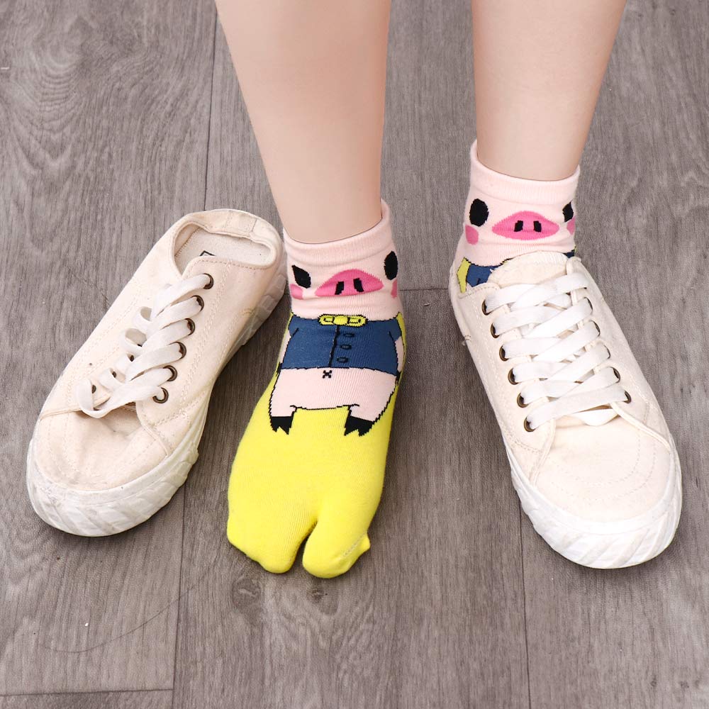 Students Cotton Split Toe Female Flip-flops Socks Low Tube Socks Geta Socks Pig Socks Two Toe Socks
