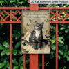 2D Flat, Vintage Cat Art Aluminum Sign - "Angels Don't Always Have Wings, Sometimes They Have Whiskers" - Whimsical Wall Decor with Cats, Butterflies