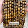 Natural Yellow Tiger Eye Barrel Beads