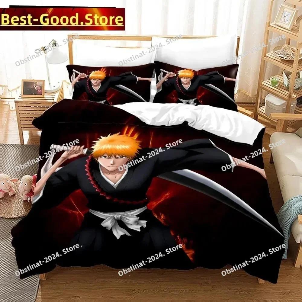 3D Anime Bleach Kurosaki Ichigo Bedding Set Printed single Comforter Quilt Duvet Cover Pillow Case 3 Pieces Sets Kids Adult Size