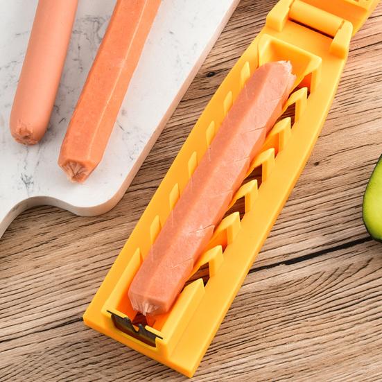 Manuelle Hot Dog-Schneidemaschine Verstellbarer Wurstschneider für 1,8-2,5 cm Würste Edelstahl BBQ Grillzubehör