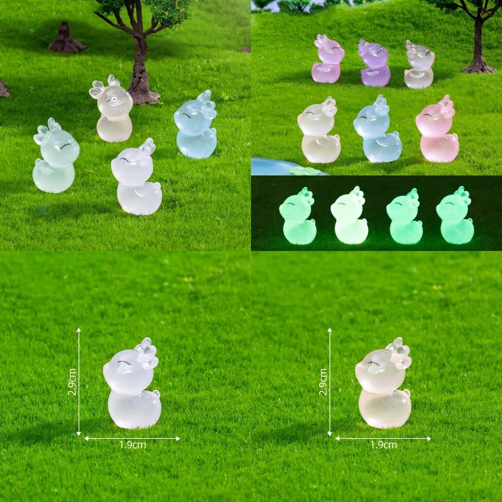 Entzückende im Dunkeln leuchtende Harz-Hirsch-Miniatur für DIY-Gartendekoration und Basteln