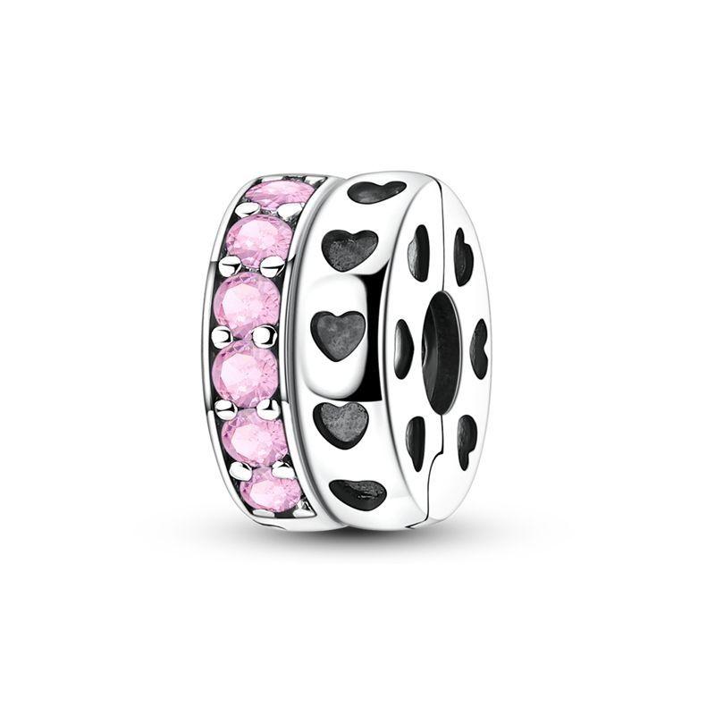 New Copper Pink Family Charm Rabbit Butterfly Heart Earring Bead Pendant Fit Original Bracelet Necklace Diy Jewelry