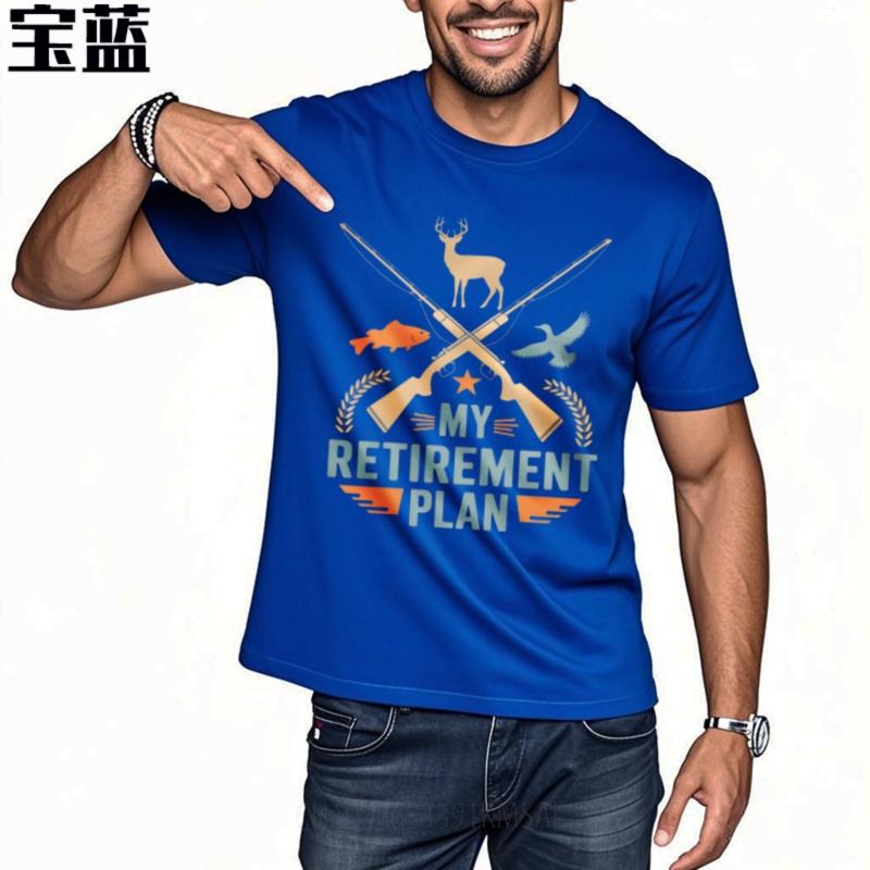 Workout For Him Short Sleeve Tshirt Black My Retireunisext Plan With Hunting And Fishing Motif Minimalist For Him Tee Shirt