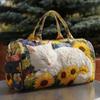 Small Animal Sunflower Print Travel Bag Unisex Gym Sports Large Capacity Weekend Overnight