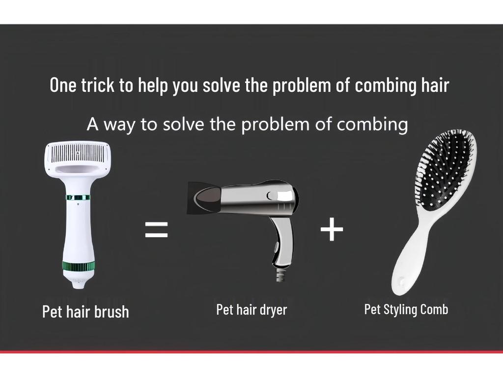 Pet Grooming Blower with Comb for Fluffing, Styling, and Easy Hair Removal