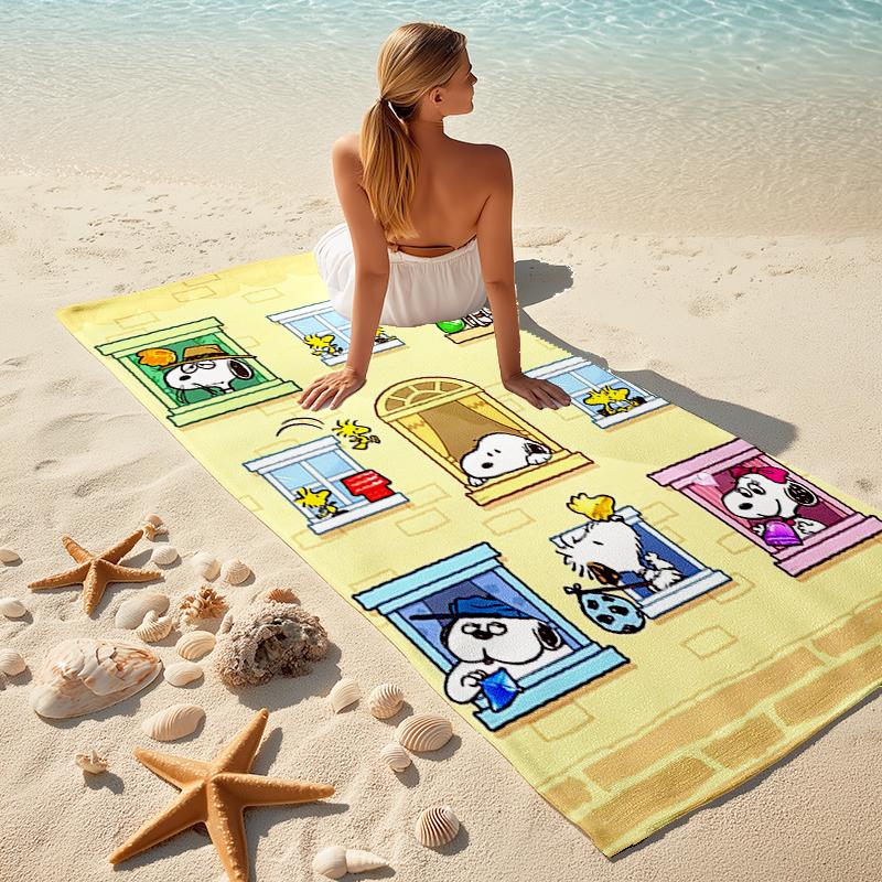 Snoopy beach towel Outdoor camping Beach towel for vacation swim Outdoor pool Absorbent bath towel
