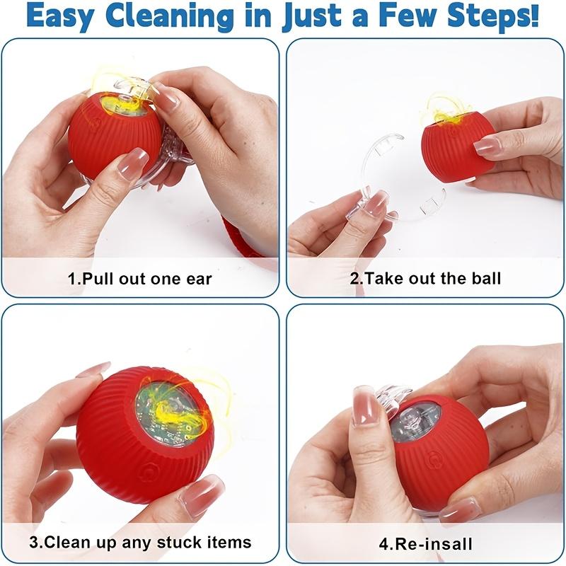 Interactive Cat Toy Ball, Smart Mobile Electric Cat Toy Rolling Ball, USB Interface, with Tail Rope, Fun Cat Toy.
