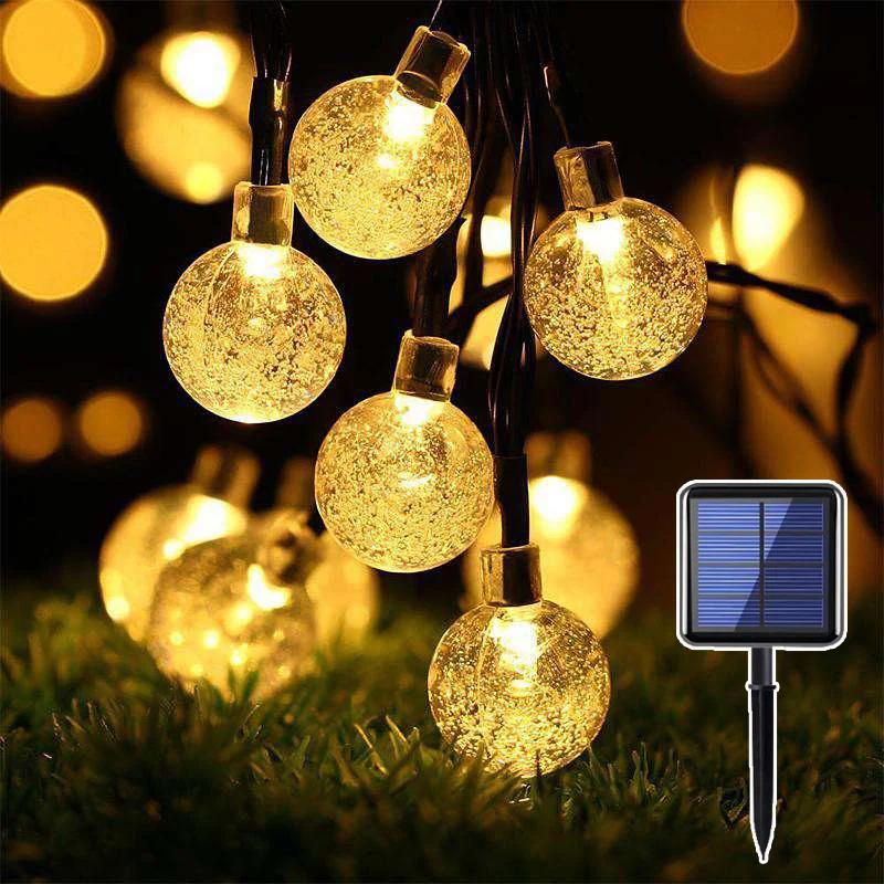 

Waterproof Solar Bubble Ball Light String Lights Outdoor Crystal globe String Light Garden Party Christmas Decoration