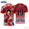 One Piece Anime Luffy Gear 5 3D Print Football Jersey For Men Women T-shirt Summer Casual Cosplay O-neck Tees Sports Kids Tops