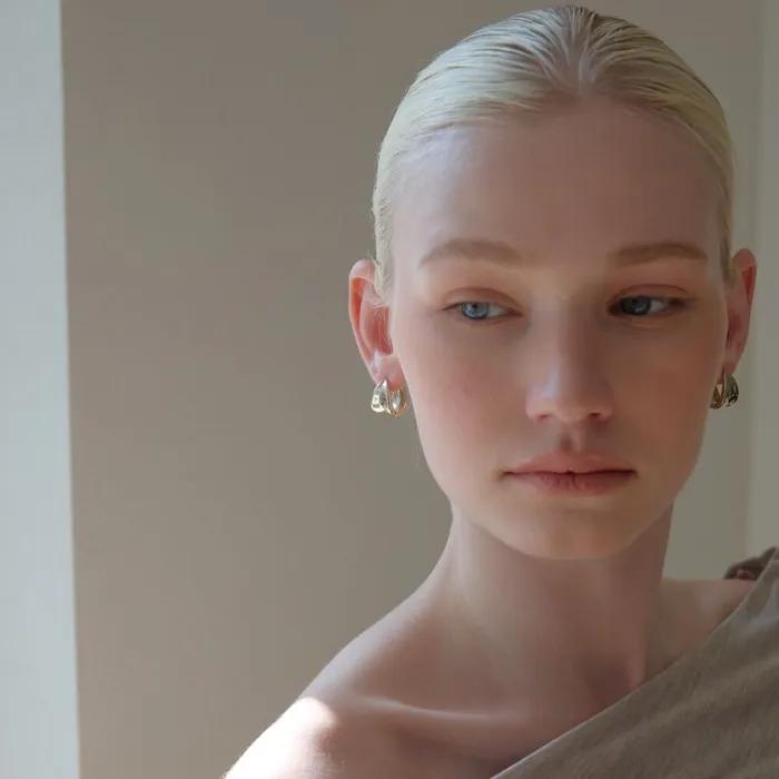 Soft dome hoop earrings