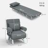 Single Bed Armchair 3 in 1 Folding Sofa Bed with Adjustable Backrest and Cushion for Living Room Bedroom 73x78x81 cm Grey