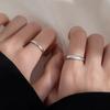 925 Sterling Silver Plated Open Couple Ring Set: Elegant and Simple Qixi Gift for Men and Women.