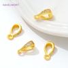 14K/18K Gold Plated Inlaid Zircon Pendant Bail with Ring Brass Pendant Bail Connector DIY Bracelet Necklace Making Accessories