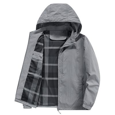 Men's Spring and Autumn New Simple Jacket Casual Large Size Hooded Men's Jacket