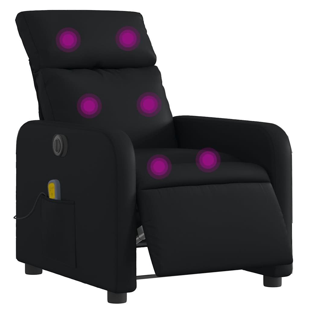 Vidaxl Foldable Massage Armchair, Electric, Black, Faux Leather