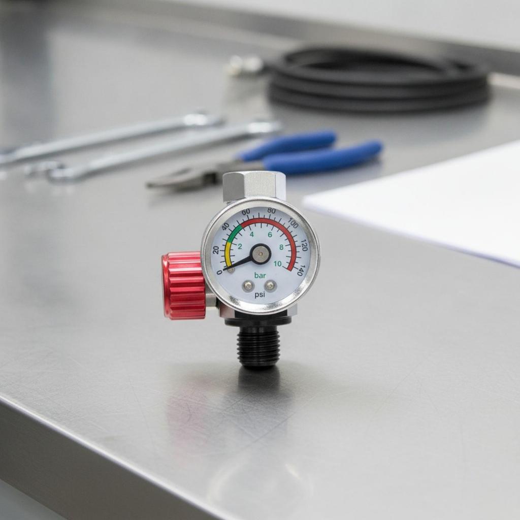 Gauge Inline NPT 1/4-Inch Pneumatic Pressure Regulator Slim