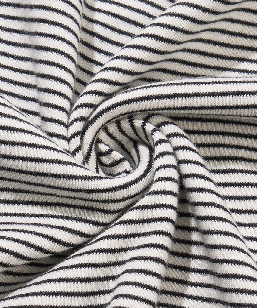 AGOD Back Incision Stripe Half T-Shirt [Ivory]