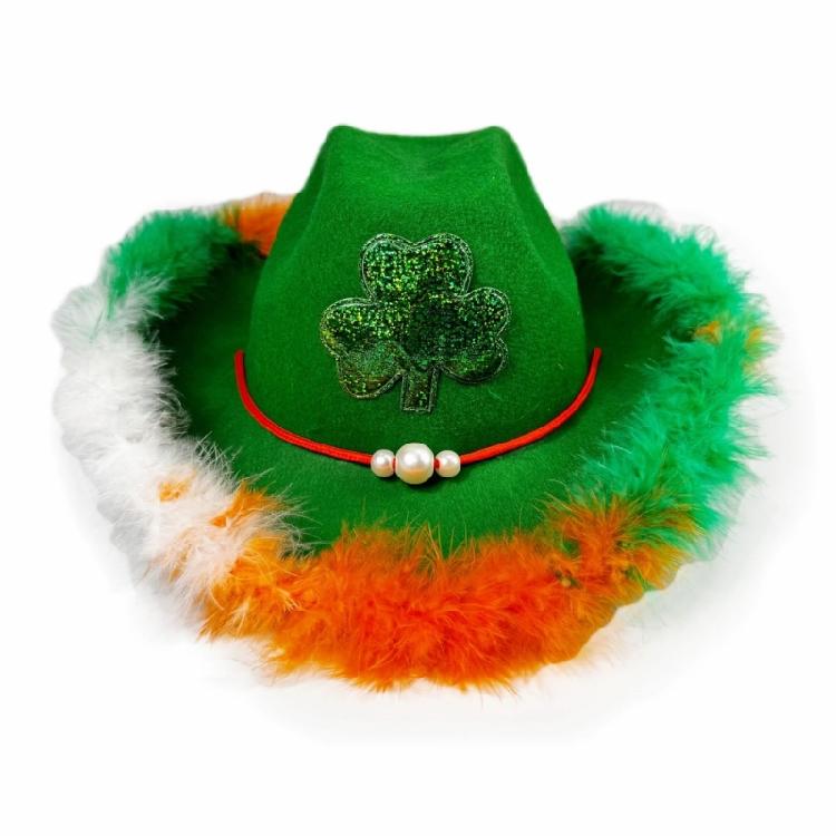 Saint Patricks Day  Hat Sparkly Irish Leaf for Men Women Photo Props