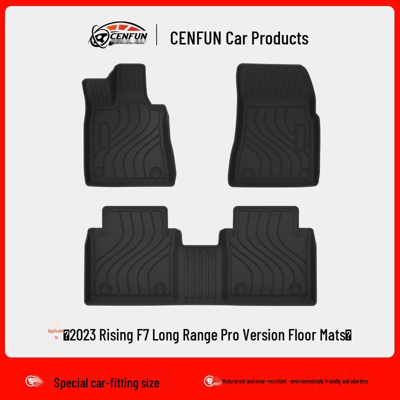 Eco-Friendly TPE Car Floor Mats & Waterproof Trunk Mat for '23 Rising F7 ER6 - Wear-Resistant Galaxy Carpet