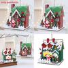 Christmas Wooden House Decor With Snowy Scene For Holiday Home Display