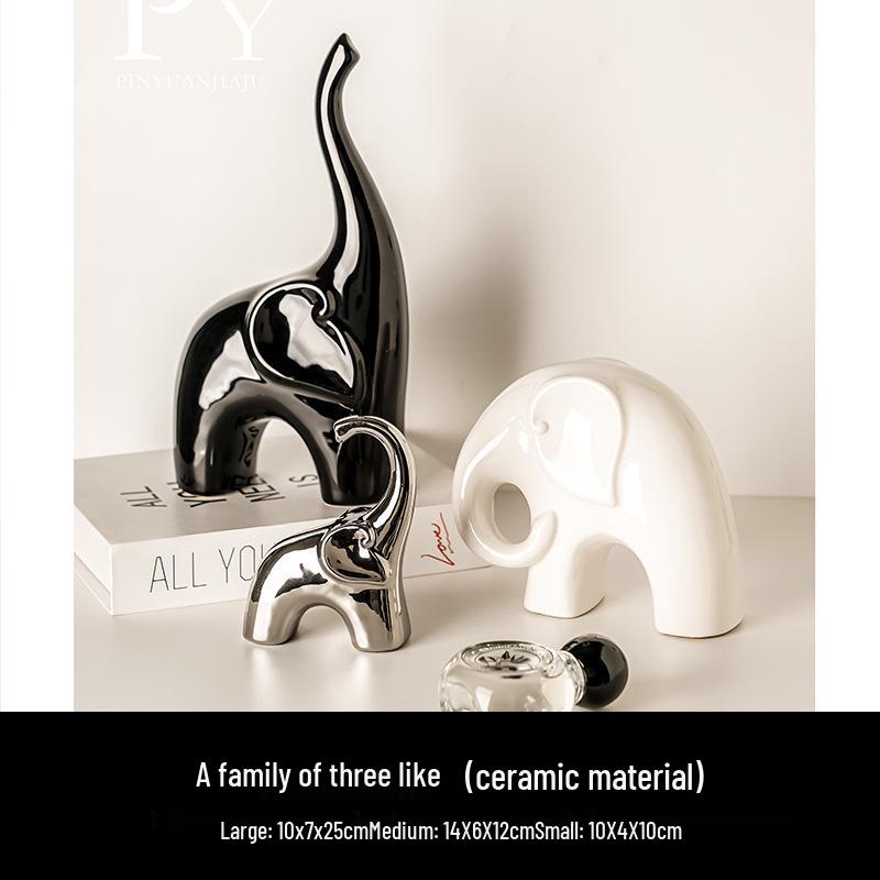 Nordic Modern Elephant Vase - Ceramic Ornament for Living Room, Sideboard, or Entrance Hall Display. A Perfect Housewarming Gift.