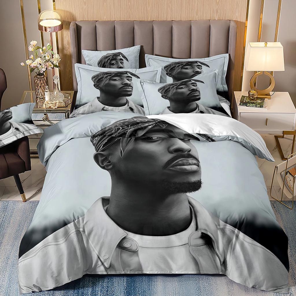 3D-DruckerRapper Tupac 2Pac Bettwäsche-Sets Bettbezug Kissenbezug Erwachsene Junge Mädchen Schlafzimmerdekoration Kinder Einzel-Doppelgröße Geschenk