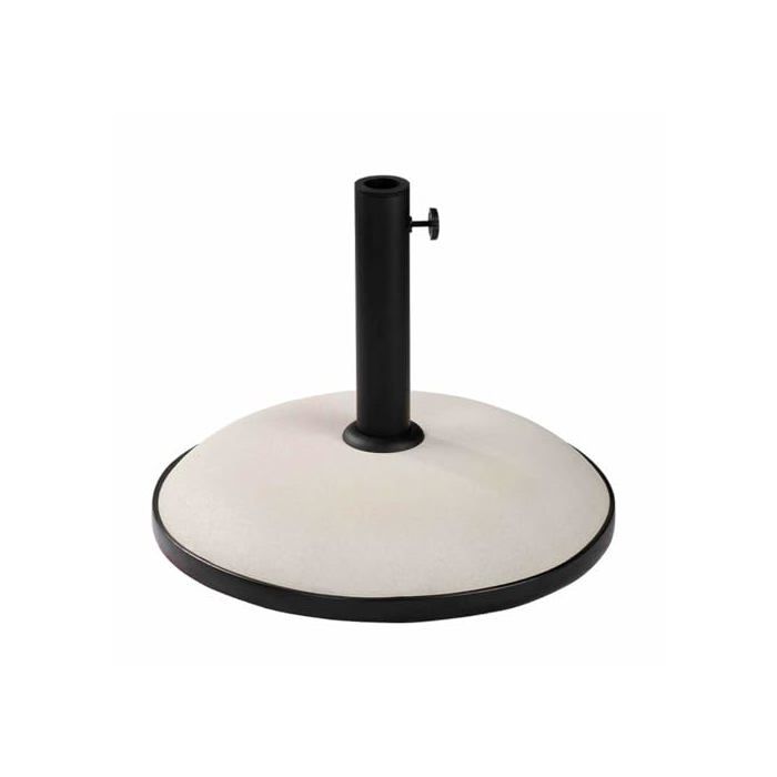 Base de parasol ronde en ciment - MARBUENO SUMMER - 45x36 cm - 20 kg - Blanc - Compatible Ø30/35/38 mm