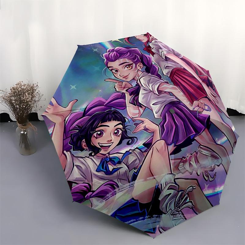 1 Stück Outdoor-Regenschirm mit Anime-Charakteren - Automatisches Öffnen/Schließen, Tragbares 3-fach faltbares Design, 8-Speichen-Eisenrahmen - Perfektes Geschenk für Fans, Reise