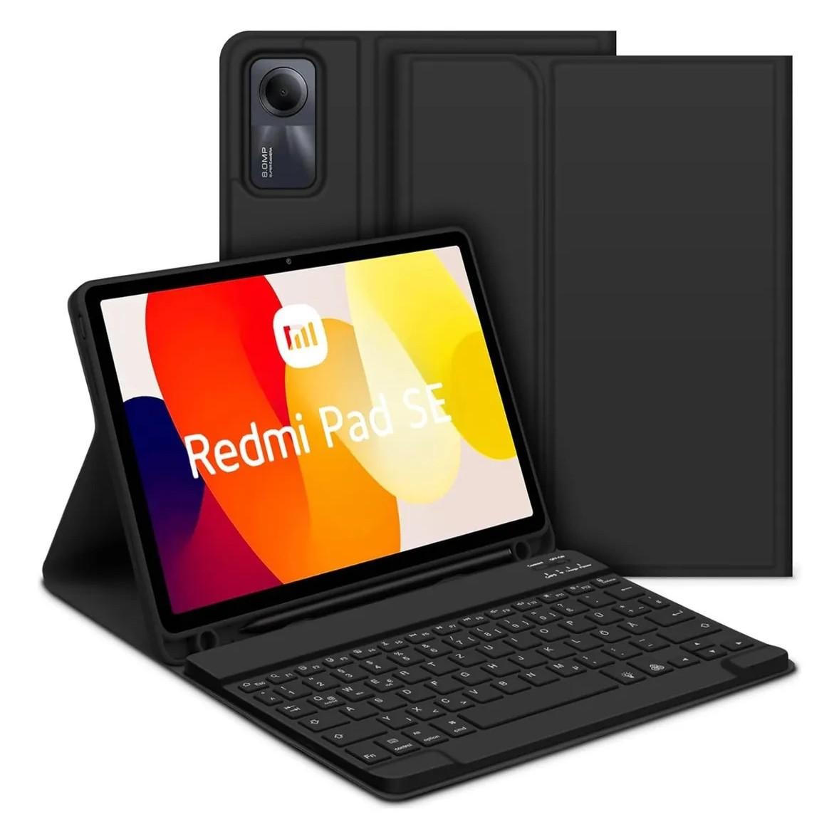Для Redmi Pad SE 11 дюймов с чехлом-клавиатурой Bluetooth, Чехол для планшета Redmi Pad SE 11 с держателем для стилуса Redmi Pad SE 11-inch&Russian