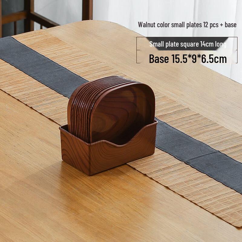 Japanese Style Wood Grain Plastic Snack Plates