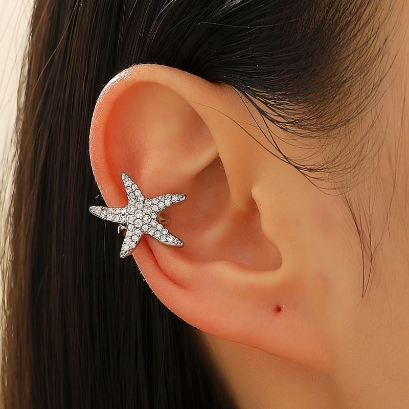 Boho Chic Ear Cuffs No Piercing Sea Star Sun Moon Flower Alloy Earrings Women 2025