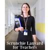 2 Set Leopard Teacher Scrunchie Lanyards for ID Badges Keys Retractable Lanyards Stretchy Scrunchie Lanyard with ID Holder for Women Office Teacher