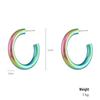 Kenjie Iridescent Electroplated Classic Hoop Earrings for Women - Colorful Punk Retro Style.