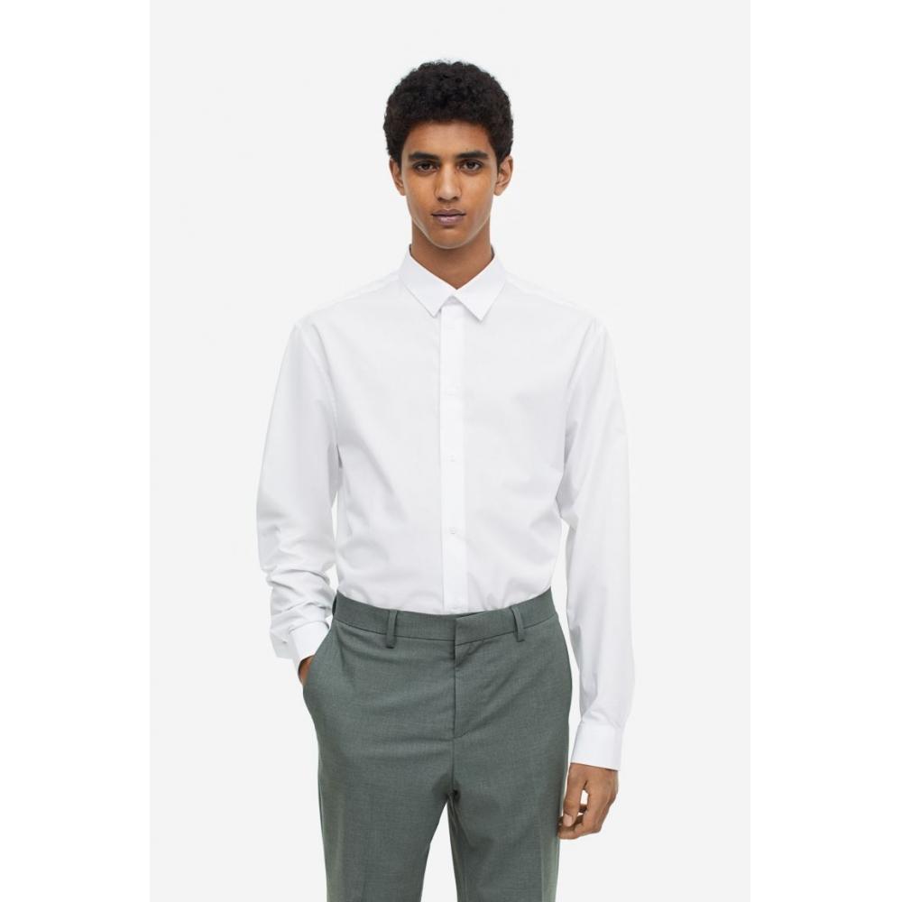 

Рубашка из поплина HM Regular Fit, белая