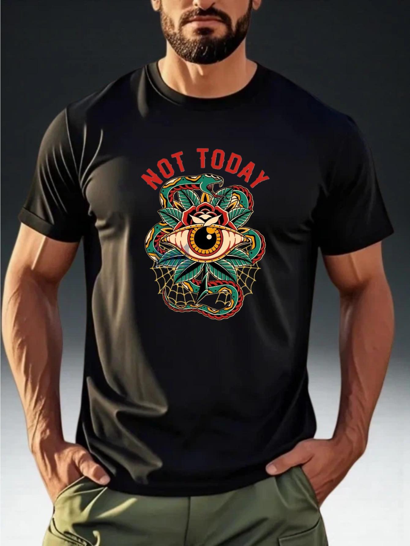 

Men S Short-Sleeve T-Shirt Featuring a NOT TODAY Snake Eye Tattoo Print S