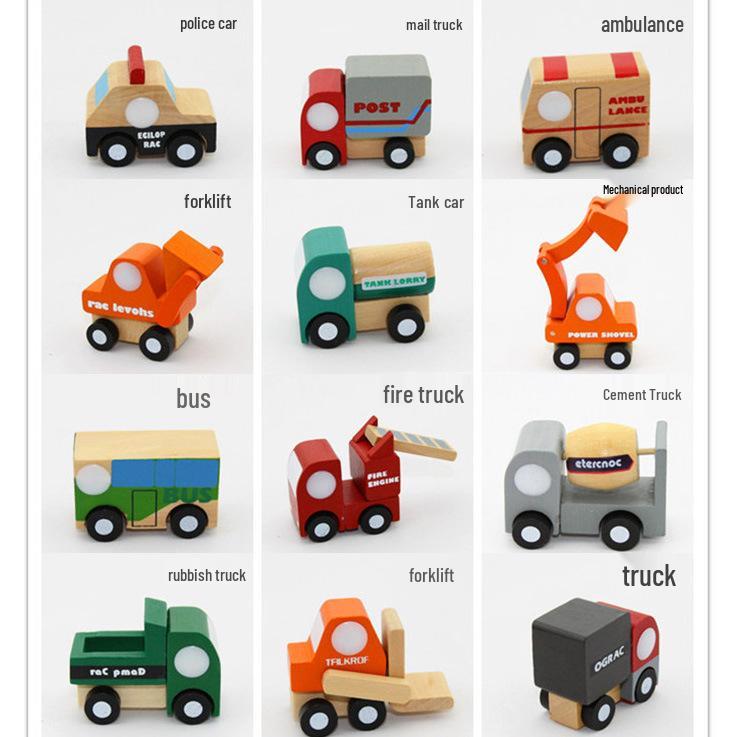 Japanese Mini Wooden Car Set: Educational Children's 1st & 2nd Gen Models